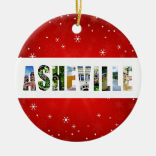 Asheville North Carolina Travel Photos Christmas Ceramic Ornament