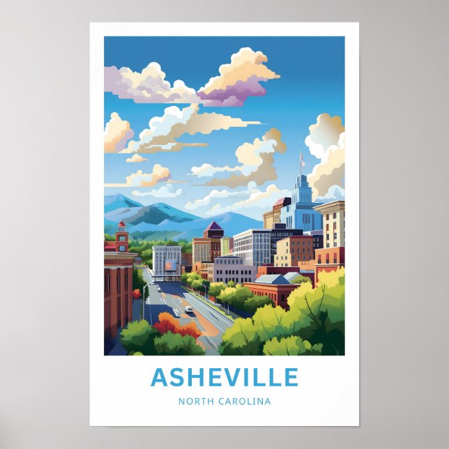 Asheville North Carolina Travel Print (Front)