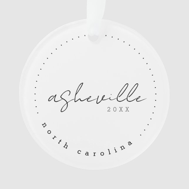Asheville North Carolina Travel USA Simple  Ornament (Front)