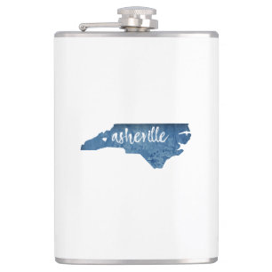 Asheville North Carolina Wood Grain Hip Flask