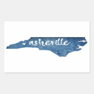 Asheville North Carolina Wood Grain Rectangular Sticker