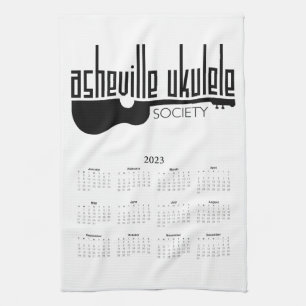 Asheville Ukulele Society 2023 Calendar Tea Towel