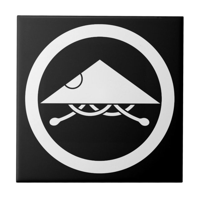 Ashigaru helmet in circel ceramic tile (Front)