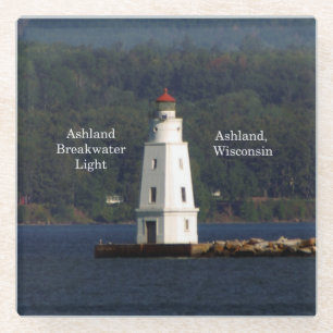 Ashland Breakwater Light glass coaster