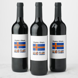 Ashland Islands Ålander Flag Personalised Wine Label