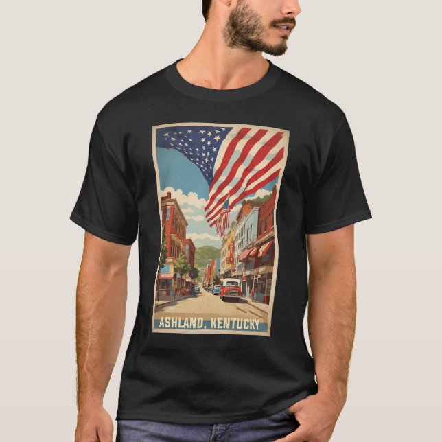 Ashland Kentucky Usa Vintage Travel Tourism   T-Shirt (Front)