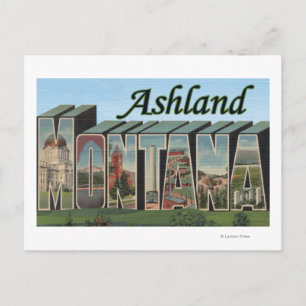 Ashland, Montana - Large Letter Scenes Postcard