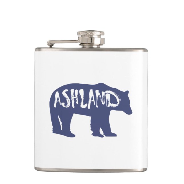 Ashland Oregon Bear Hip Flask (Front)