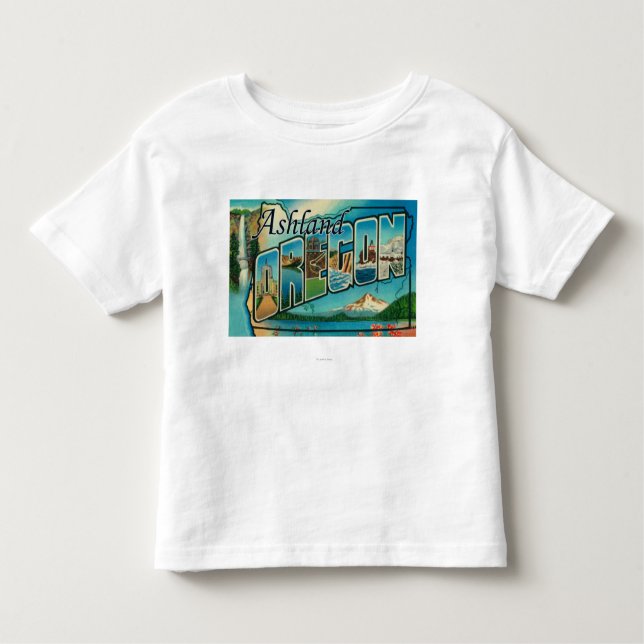 Ashland, Oregon - Large Letter Scenes Toddler T-Shirt (Front)