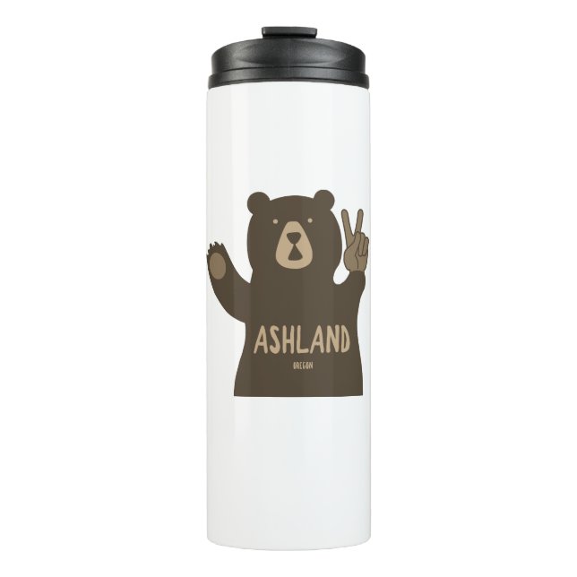 Ashland Oregon Peace Bear Thermal Tumbler (Front)
