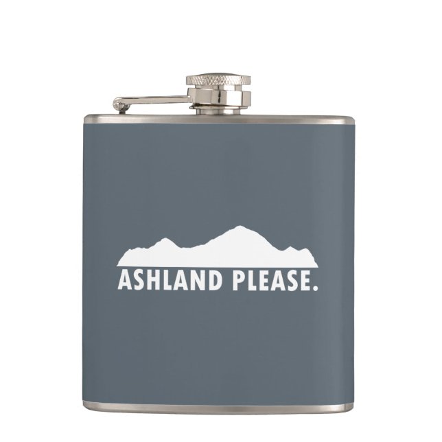 Ashland Oregon Please Hip Flask (Front)