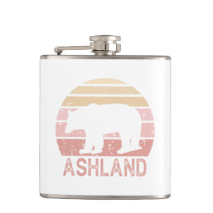 Ashland Oregon Retro Bear Hip Flask