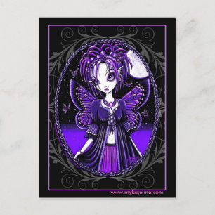 "Ashly" Purple Butterfly Moon Fairy Postcard