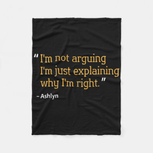 Ashlyn Gift Quote Personalised Funny Birthday Name Fleece Blanket