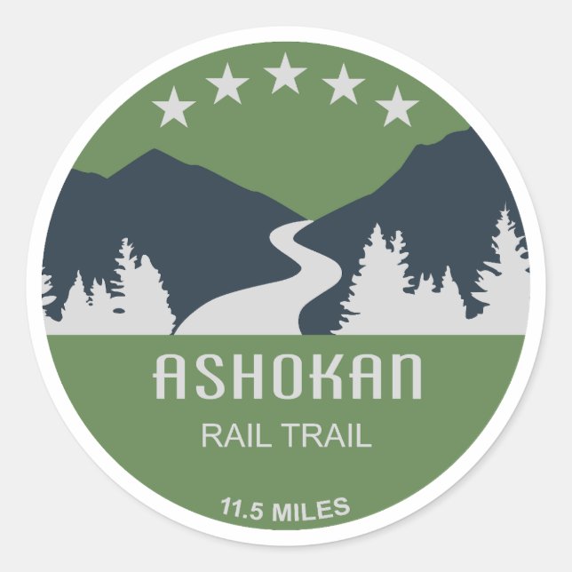 Ashokan Rail Trail New York Classic Round Sticker (Front)