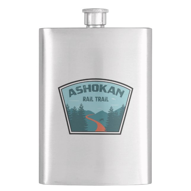 Ashokan Rail Trail New York Hip Flask (Front)