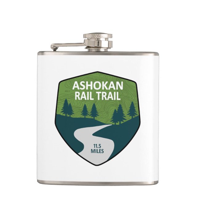 Ashokan Rail Trail New York Hip Flask (Front)
