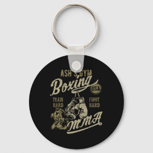 Ash's Gym Boxing Mma Retro Design For The Name Ash Key Ring
