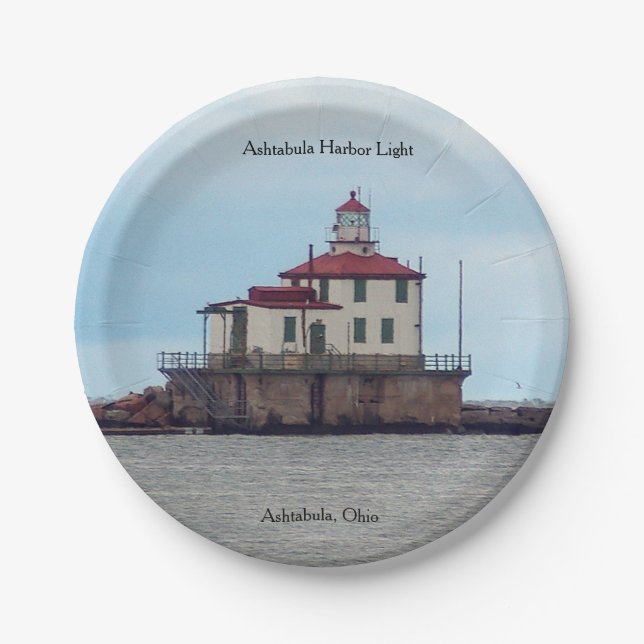Ashtabula Harbour Light paper plate (Front)