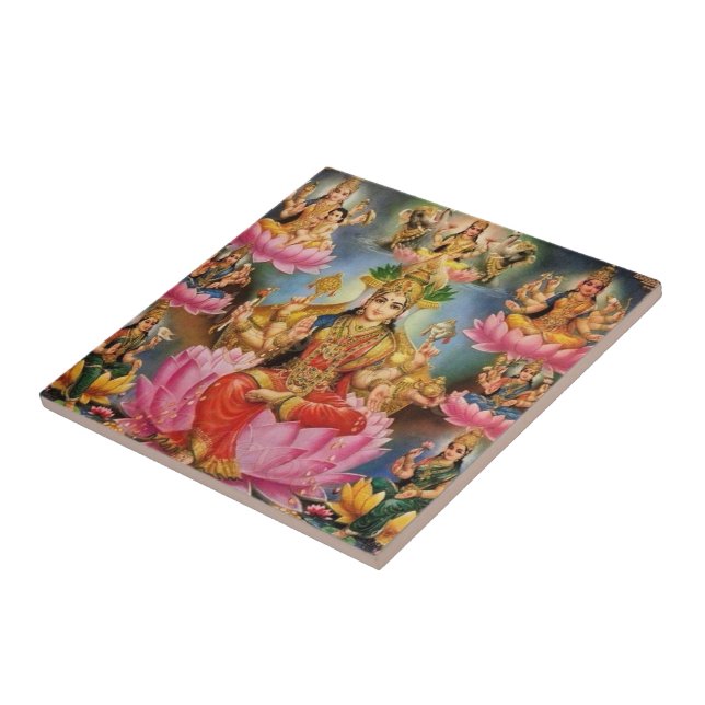 Ashtalakshmi - Eight forms of Lakshmi Ceramic Tile (Side)