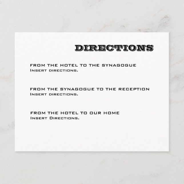 Ashton Bar Mitzvah Directions Card (Front)