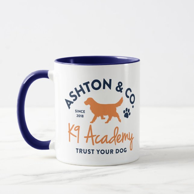 Ashton & Co. K9 Academy 11 oz. 2c. Dark Blue Logo Mug (Left)