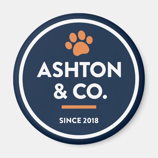 Ashton & Co. K9 Academy 2c Paw Dark Magnet (Front)