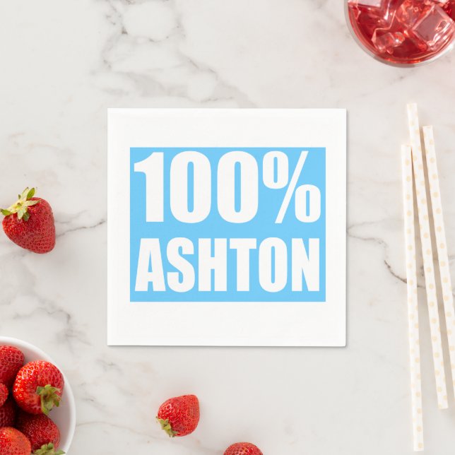 Ashton name 100 percent napkin (Insitu)