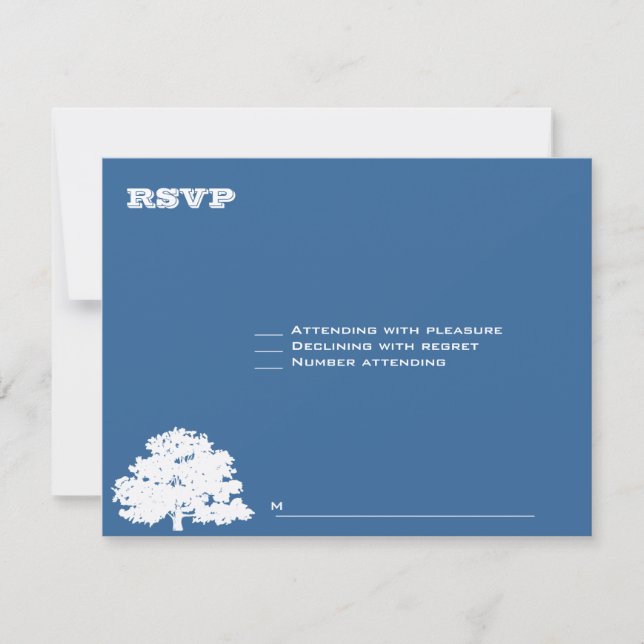 Ashton Tree Bar Mitzvah Wedding RSVP Card (Front)