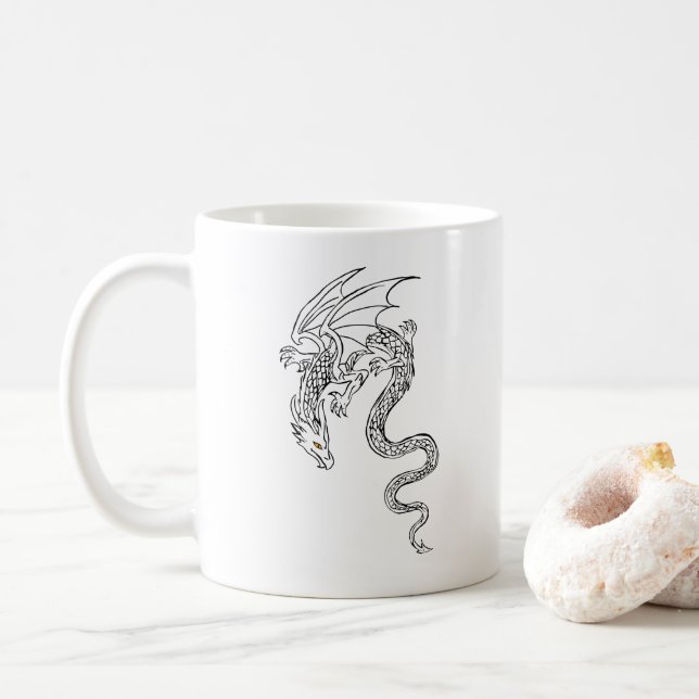 Ashwing Dragon Fantasy Mythical Creature Mug (With Donut)