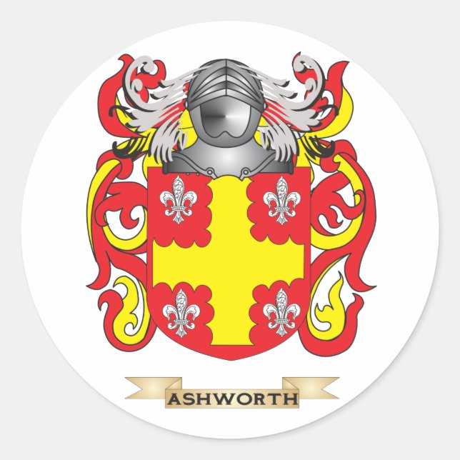 Ashworth Coat of Arms (Family Crest) Classic Round Sticker (Front)