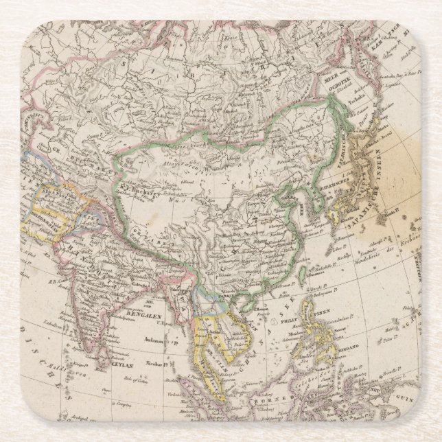 Asia 13 square paper coaster (Front)