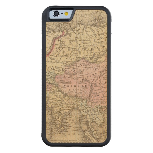 Asia 5 carved wood iPhone case (Back)