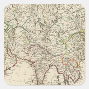 Asia 5 square sticker