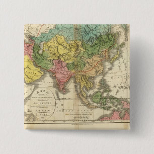 Asia and Empire of Genghis Kahn 15 Cm Square Badge