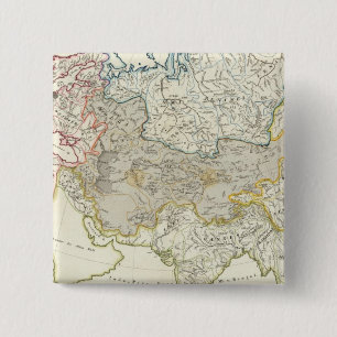 Asia and Europe river drainage 15 Cm Square Badge