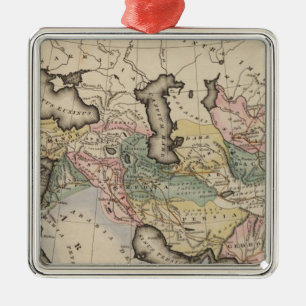 Asia Atlas Map Metal Ornament