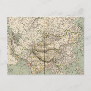 Asia Atlas Map showing political divisions Postcard