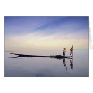 Asia, Burma, (Myanmar) Fishing boat reflected on