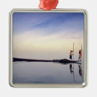 Asia, Burma, (Myanmar) Fishing boat reflected on