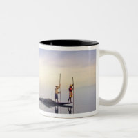 Asia, Burma, (Myanmar) Fishing boat reflected on
