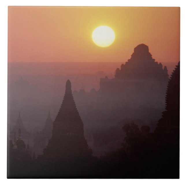 Asia, Burma, (Myanmar), Pagan (Bagan) The temple Ceramic Tile (Front)