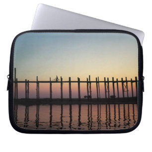 Asia, Burma (Myanmar) Silhouette of U Bien's Laptop Sleeve