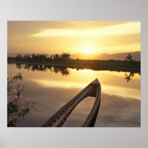 Asia, Burma (Myanmar) Sunken fishing boat Poster
