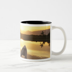 Asia, Burma (Myanmar) Sunken fishing boat Two-Tone Coffee Mug