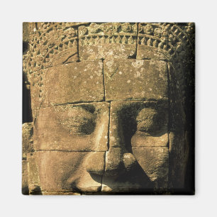 Asia, Cambodia, Siem Reap. Angkor Thom, heads of 2 Magnet