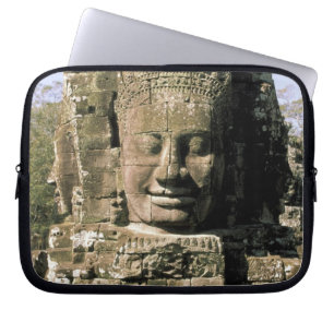 Asia, Cambodia, Siem Reap. Angkor Thom, heads of Laptop Sleeve