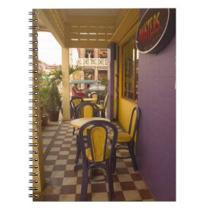 Asia, Cambodia, Siem Reap, coffee shop. Notebook