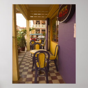 Asia, Cambodia, Siem Reap, coffee shop. Poster