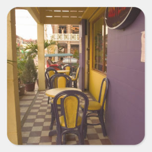 Asia, Cambodia, Siem Reap, coffee shop. Square Sticker